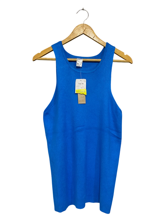 ANKO |M| BUST 17| A65 | BLUE RIBBED KNIT RACERBACK SLEEVELESS  TANK TOP