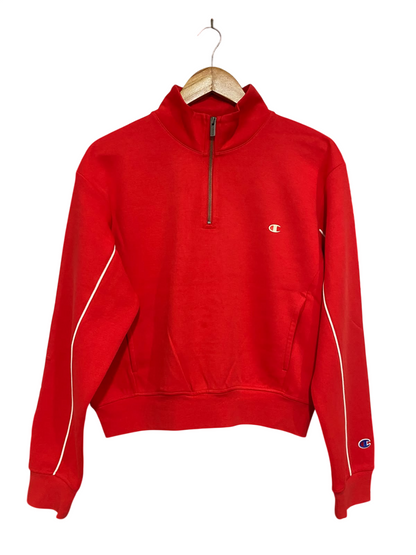 CHAMPION |M| BUST 23| A66| RED QUARTER-ZIP LONG-SLEEVE TECHNICAL UTILITY SWEATSHIRT