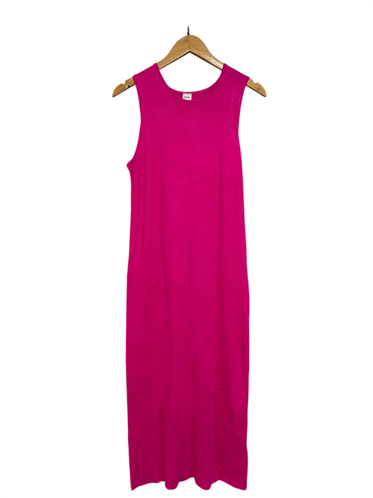 ANKO |M| BUST 16| A66| MAGENTA SLEEVELESS RIBBED KNIT MIDI DRESS