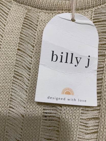 BILLY |XS| BUST 14| A66| BEIGE OPEN-KNIT LONG-SLEEVE TECHNICAL UTILITY MIDI DRESS