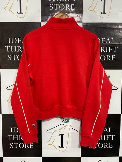 CHAMPION |M| BUST 23| A66| RED QUARTER-ZIP LONG-SLEEVE TECHNICAL UTILITY SWEATSHIRT