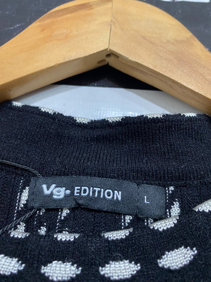 VG EDITION |L| BUST 15| A66| BLACK AND WHITE PATTERNED LONG-SLEEVE TECHNICAL UTILITY DRESS