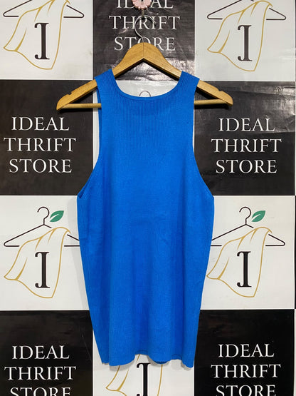 ANKO |M| BUST 17| A65 | BLUE RIBBED KNIT RACERBACK SLEEVELESS  TANK TOP
