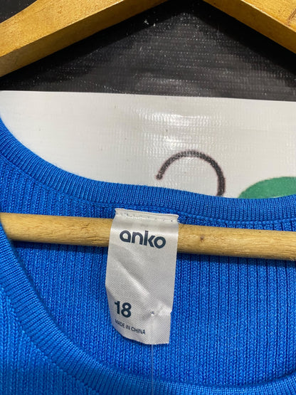 ANKO |M| BUST 17| A65 | BLUE RIBBED KNIT RACERBACK SLEEVELESS  TANK TOP