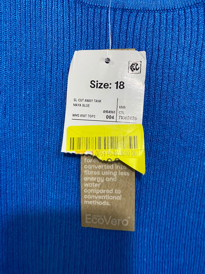 ANKO |M| BUST 17| A65 | BLUE RIBBED KNIT RACERBACK SLEEVELESS  TANK TOP