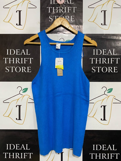 ANKO |M| BUST 17| A65 | BLUE RIBBED KNIT RACERBACK SLEEVELESS  TANK TOP