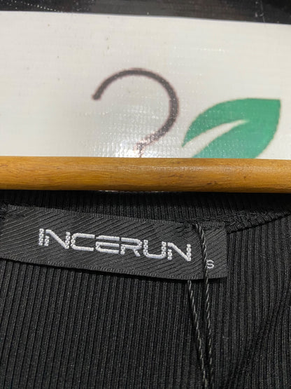 INCERUN |S| BUST 17| A65| BLACK RIBBED KNIT SCOOP-NECK RACERBACK  TANK TOP