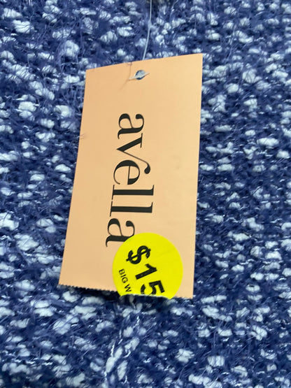 AVELLA |XL| BUST 24| A65| BLUE AND WHITE MARLED FUZZY OPEN-FRONT CARDIGAN