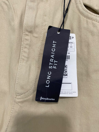 STRADIVARIUS |L| WAIST 30| A65| BEIGE HIGH-WAISTED LONG STRAIGHT-FIT  DENIM PANTS