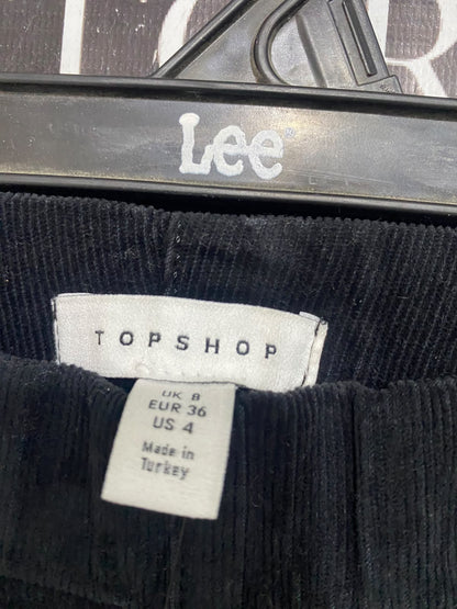 TOPSHOP |S| WAIST 26| A65| BLACK HIGH-WAISTED SEAMED  PANTS