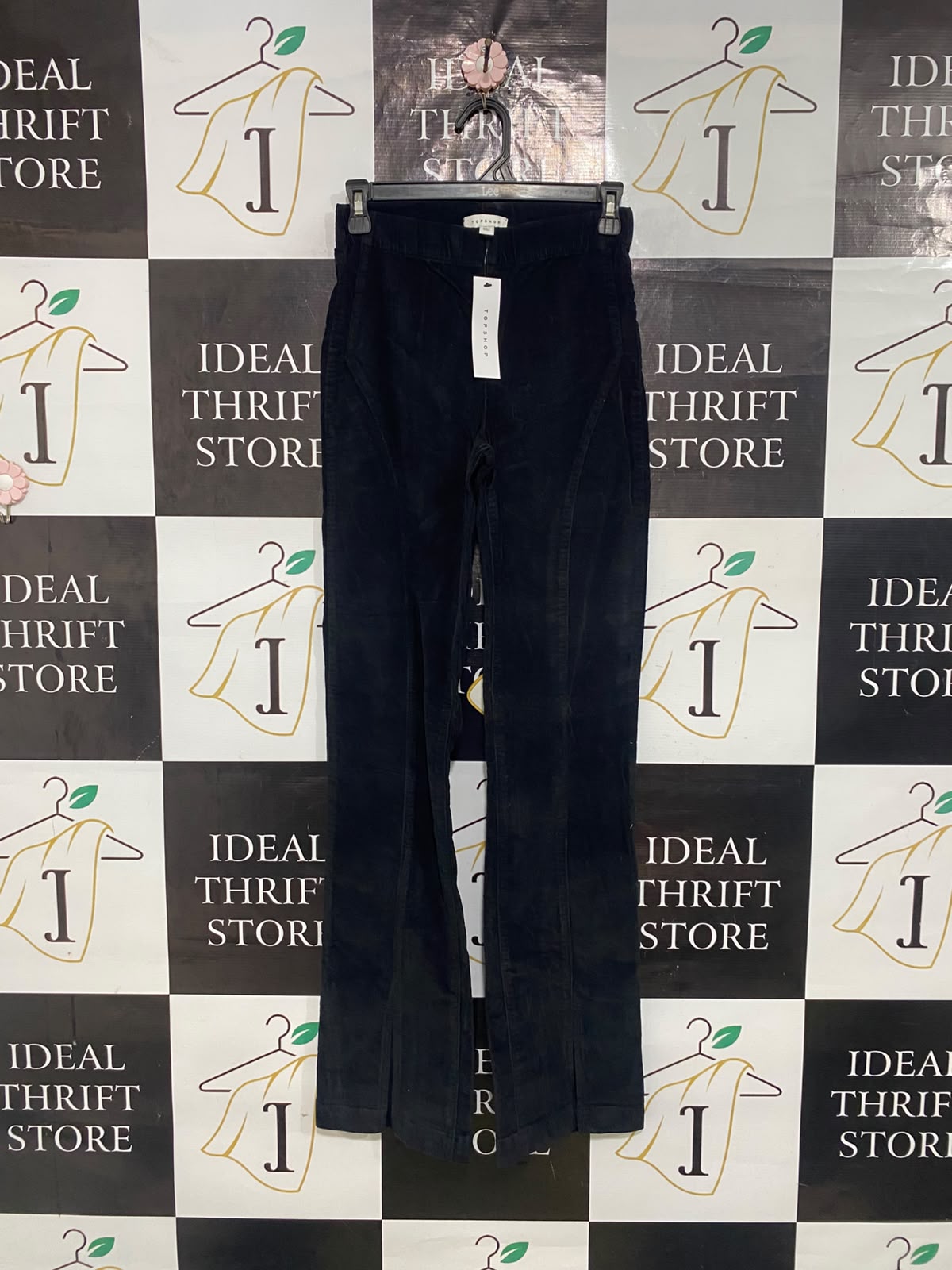 TOPSHOP |S| WAIST 26| A65| BLACK HIGH-WAISTED SEAMED  PANTS
