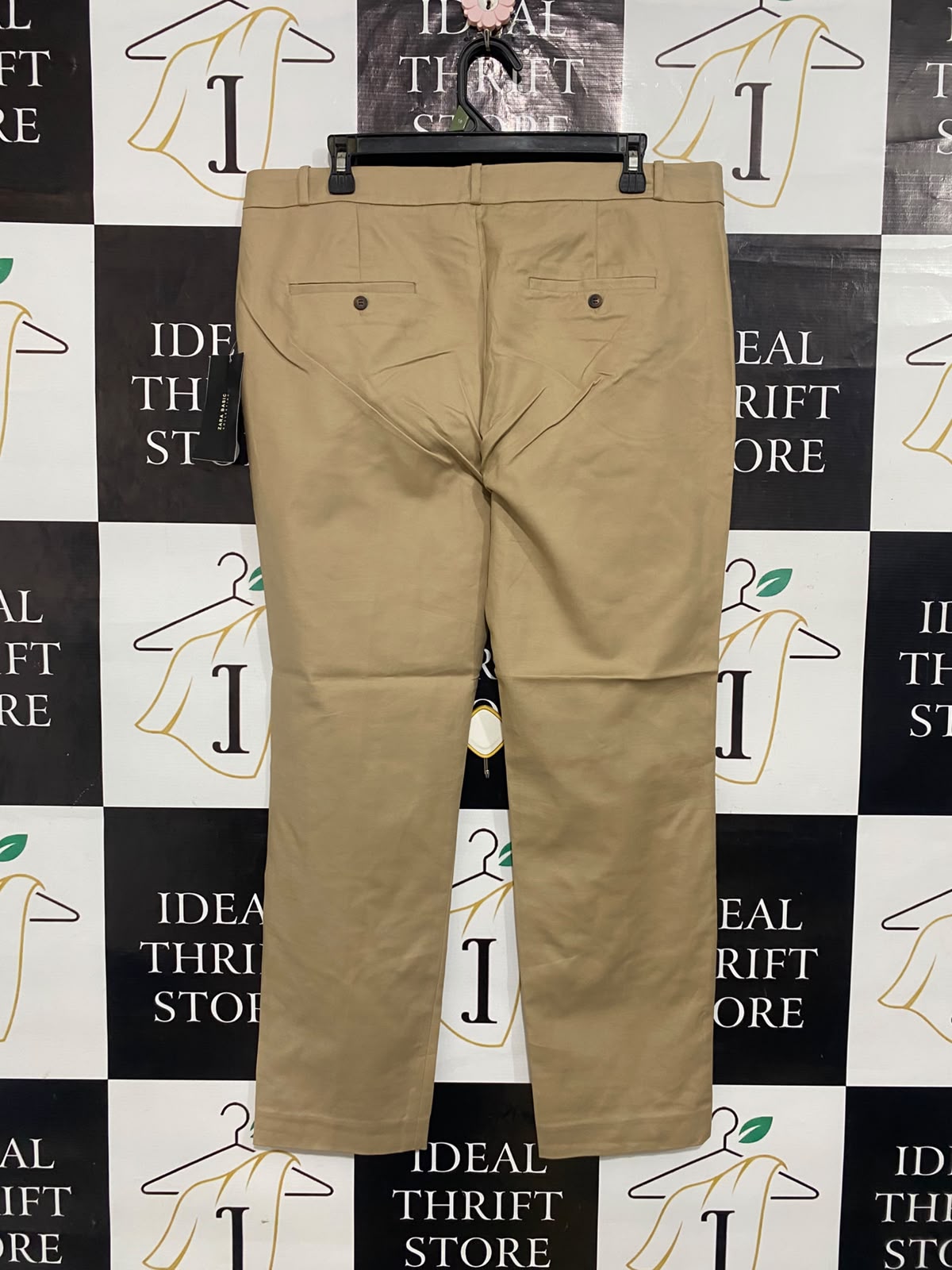 ZARA BASIC |XL| WAIST 36| A65| BEIGE TAILORED  TROUSERS