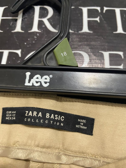 ZARA BASIC |XL| WAIST 36| A65| BEIGE TAILORED  TROUSERS