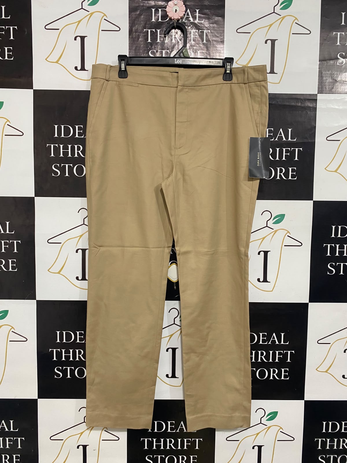 ZARA BASIC |XL| WAIST 36| A65| BEIGE TAILORED  TROUSERS