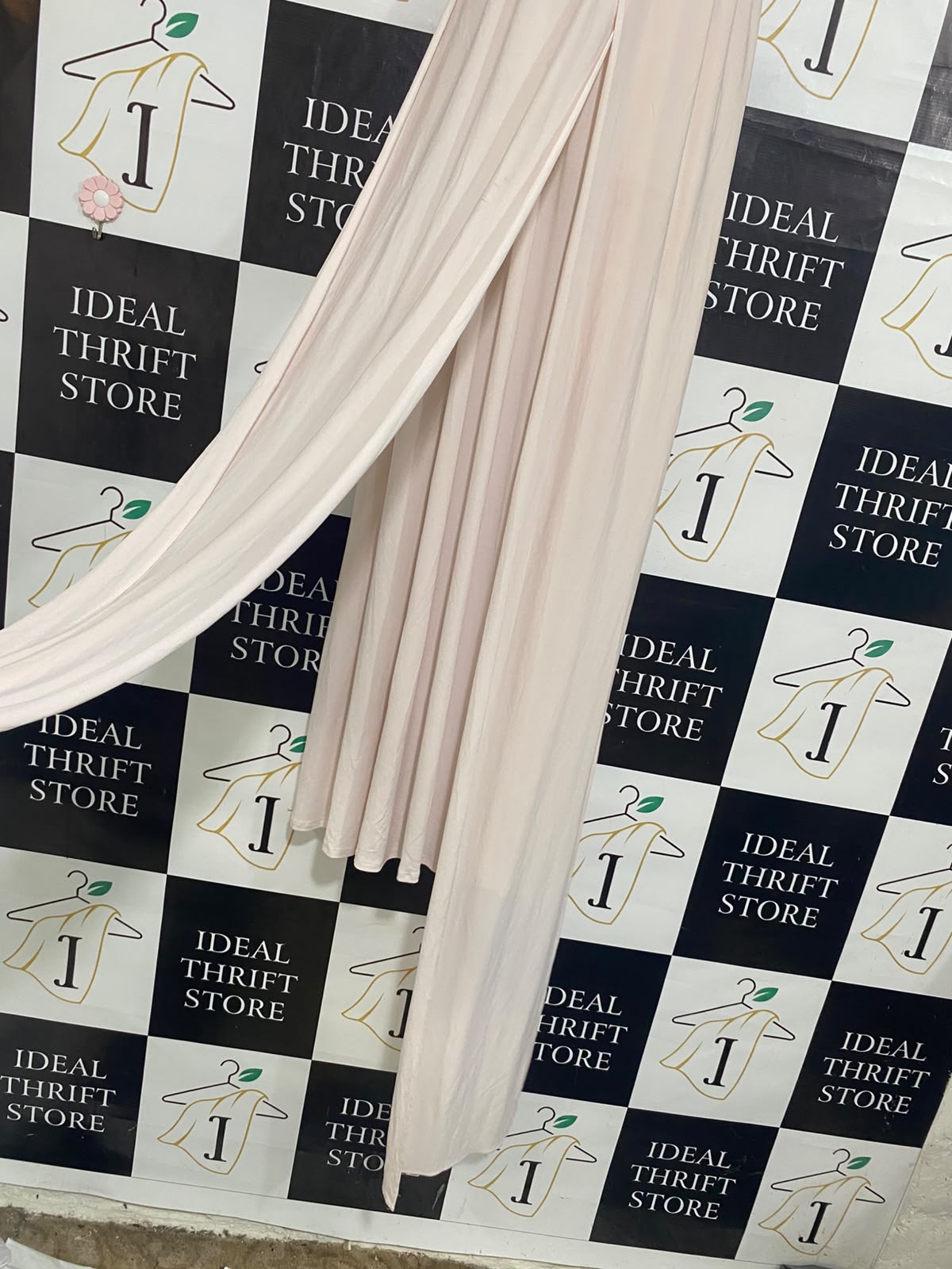 M&S |S| BUST 15| A65| PINK STRAPLESS DRAPED  MAXI DRESS