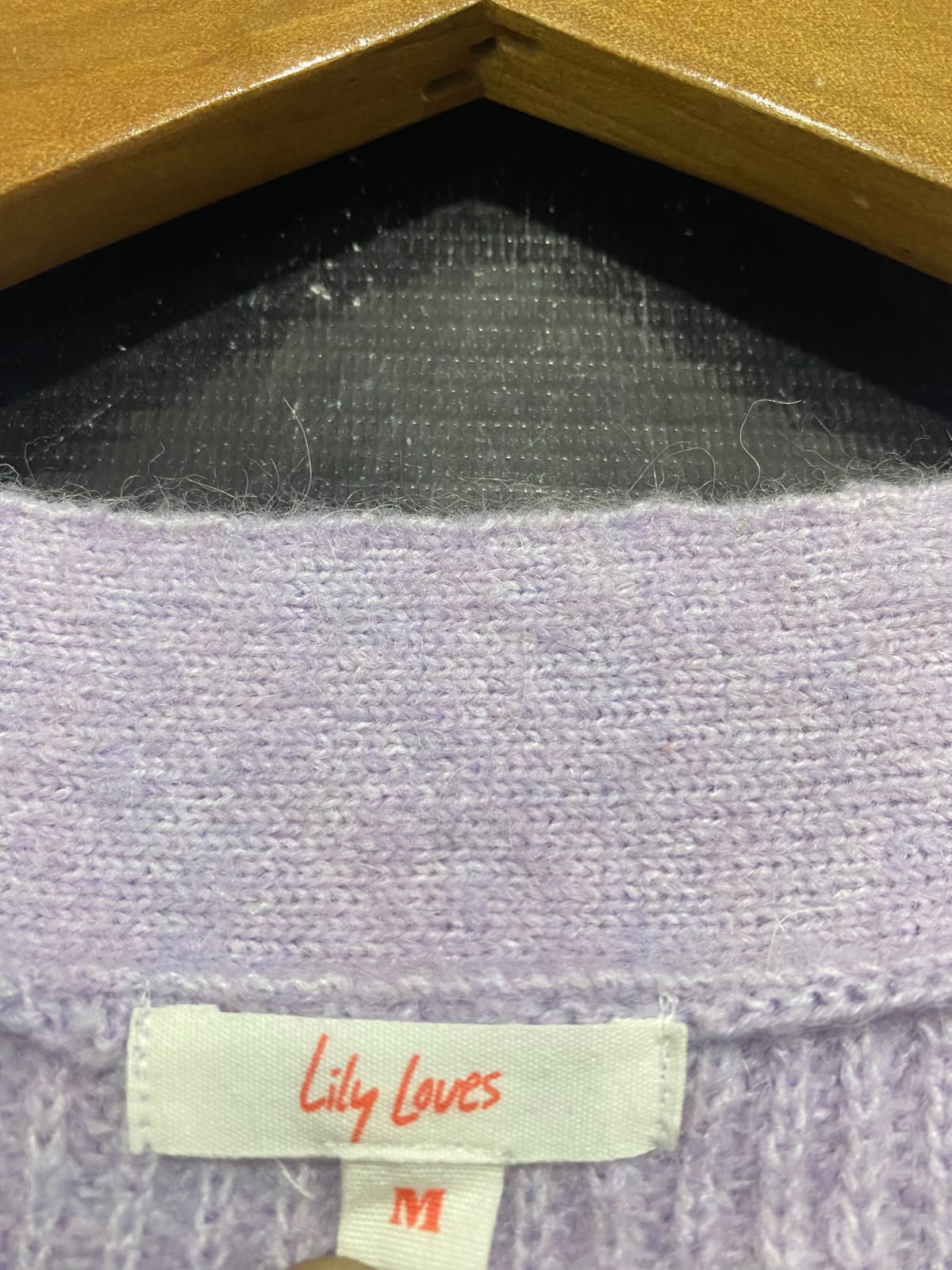 LILY LOVES |M| BUST 18| A65| LAVENDER CROPPED RIBBED CARDIGAN KNIT