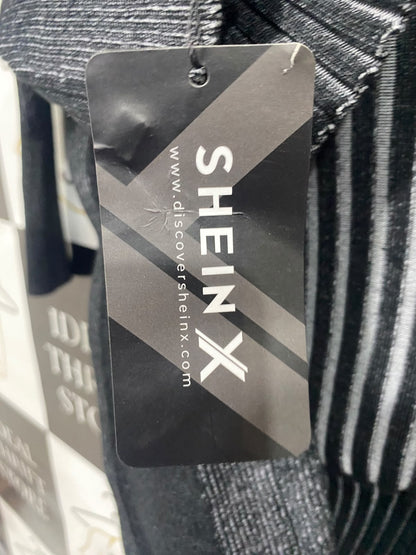 SHEIN X |S| BUST 15| A65| BLACK RIBBED ZIP-NECK MIDI DRESS
