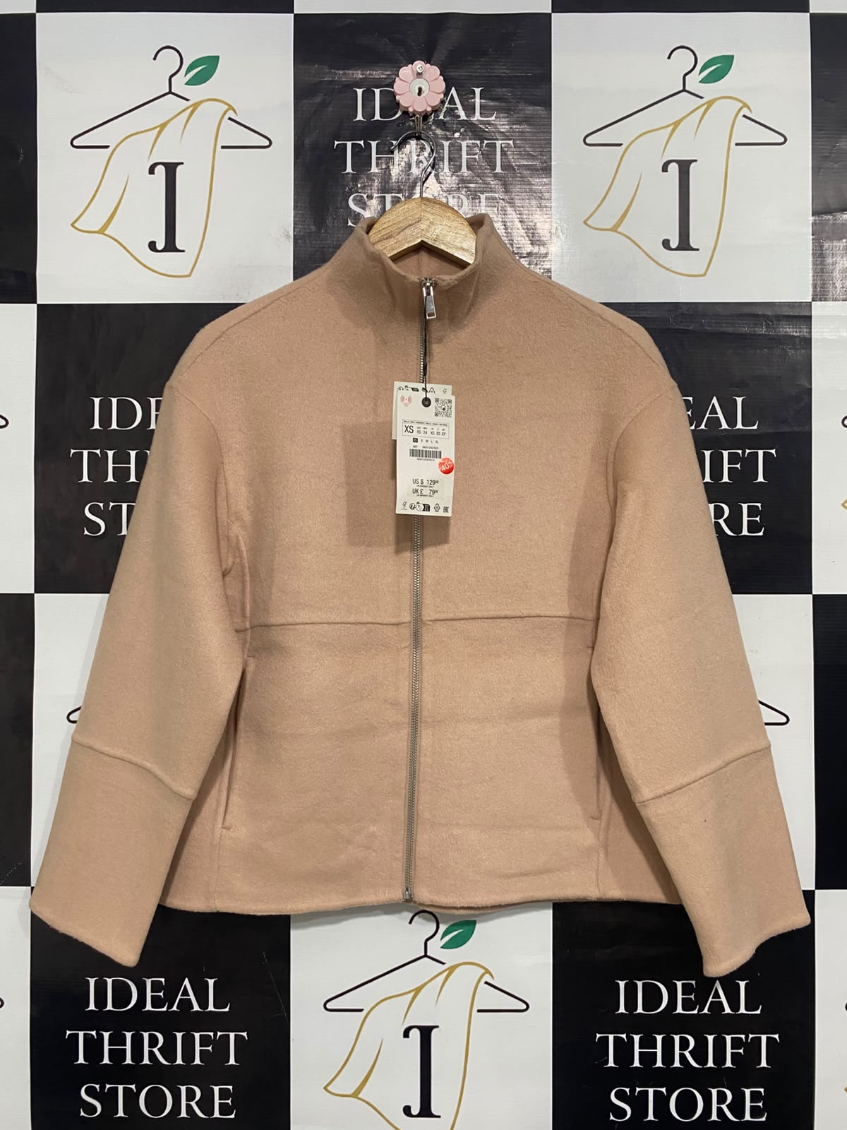ZARA |XS| BUST 21| A65| CAMEL ZIP-UP JACKET