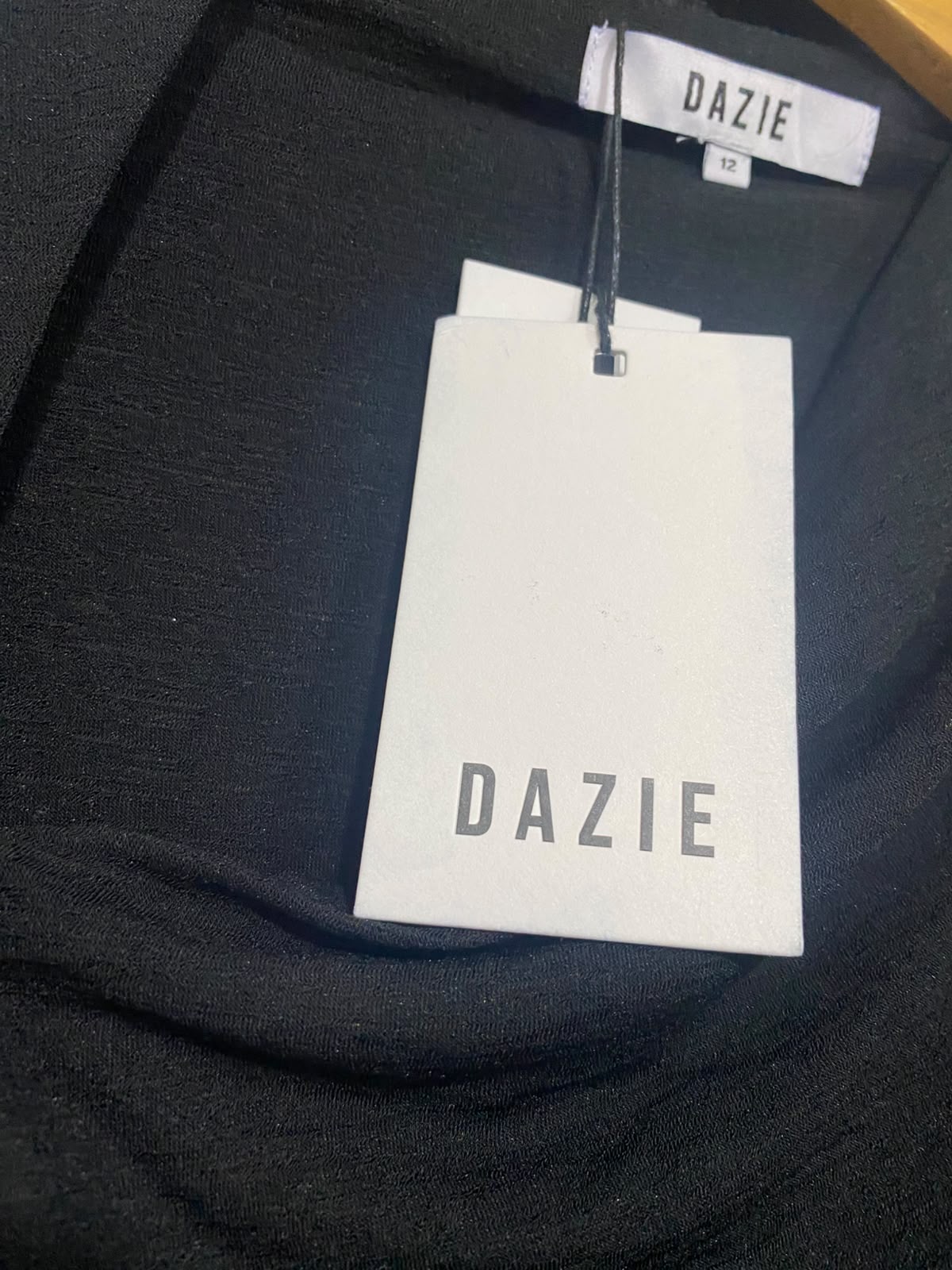 DAZIE |M| BUST 16| A65| BLACK RUCHED  MIDI DRESS