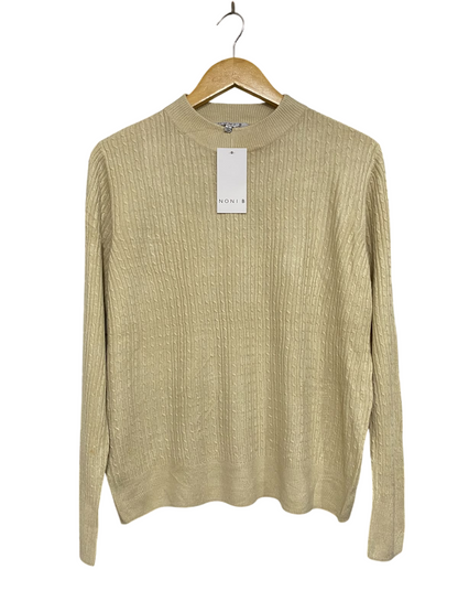 NONIB |L| BUST 20| A66| BEIGE CABLE KNIT MOCK NECK SWEATER