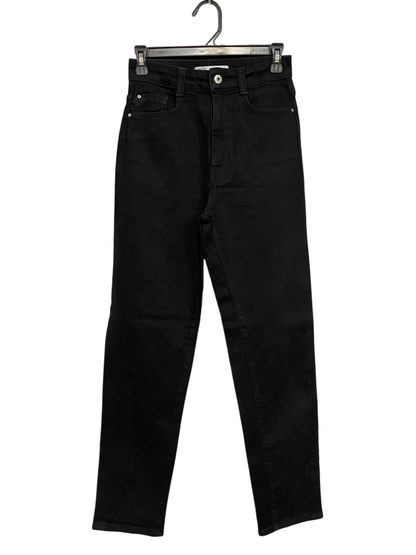 ZARA |S| WAIST 26| A66| BLACK HIGH-RISE TAILORED  DENIM TROUSERS