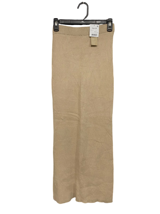 ANKO |XS| WAIST 24| A66| BEIGE RIBBED  MIDI SKIRT