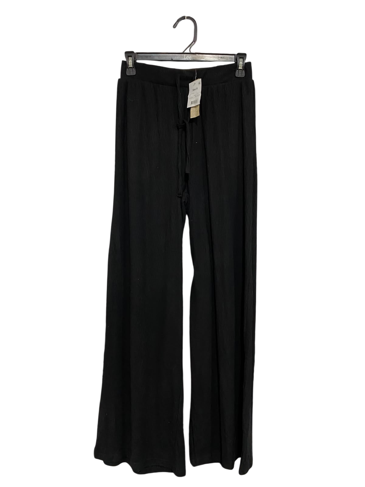 ANKO |S| WAIST 26| A66| BLACK WIDE-LEG RIBBED  PANTS