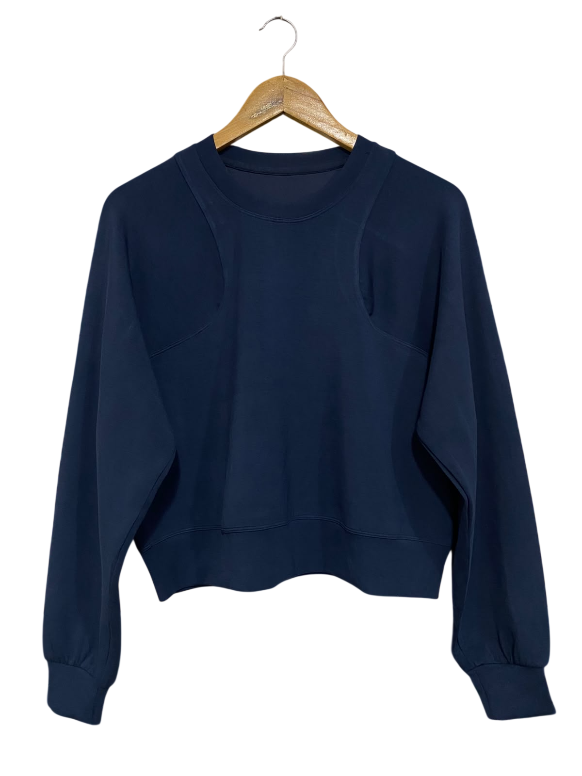 HALARA |M| BUST 23| A66| NAVY BLUE PANELLED ARCHITECTURAL  CREWNECK SWEATSHIRT