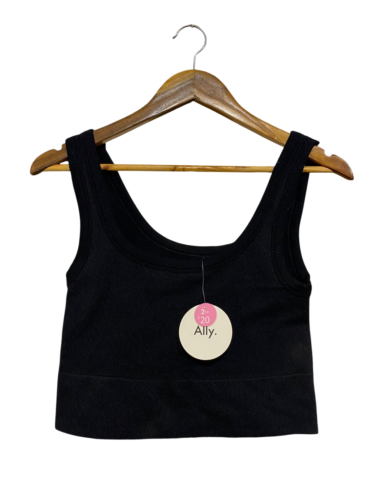 ALLY |M| BUST 13| A66| BLACK RIBBED  CROP TANK TOP