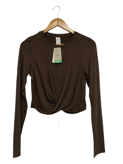 CIRCUIT |M| BUST 17| A66| BROWN TWIST-FRONT CROP TOP