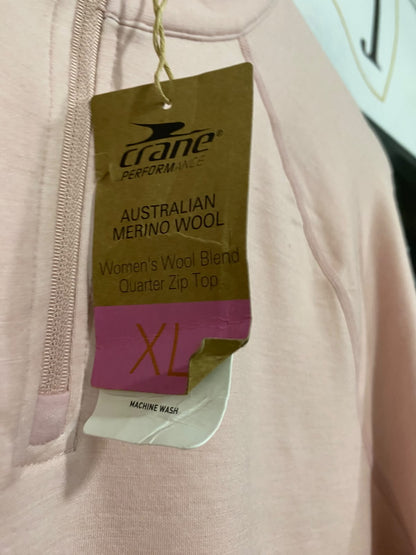 CRANE |XL| BUST 20| A66| PINK HALF-ZIP PULLOVER