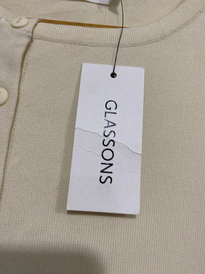 GLASSONS |M| BUST 15| A66| BEIGE ASYMMETRICAL BUTTON-UP TANK TOP
