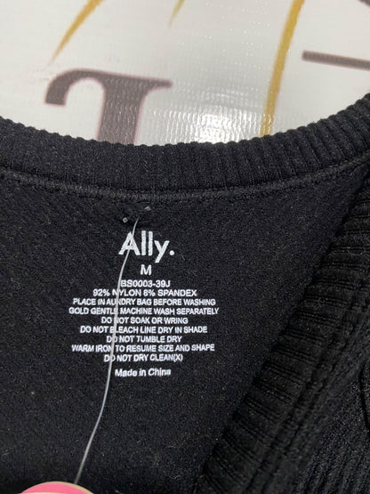 ALLY |M| BUST 13| A66| BLACK RIBBED  CROP TANK TOP