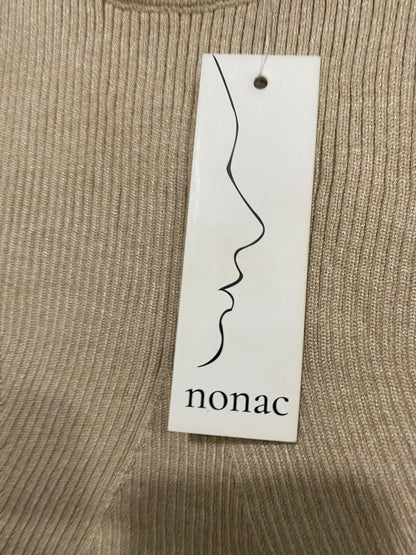 NONAC |S| BUST 12|A66| BEIGE RIBBED ARCHITECTURAL TANK TOP