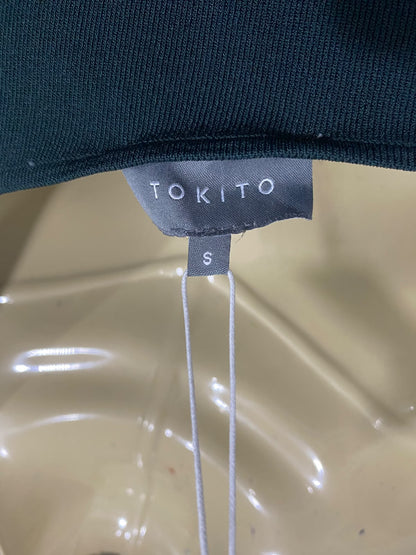 TOKITO |S| BUST 15| A66| DARK GREEN ONE-SHOULDER SIDE-CINCHED  TANK TOP