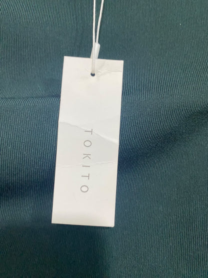 TOKITO |S| BUST 15| A66| DARK GREEN ONE-SHOULDER SIDE-CINCHED  TANK TOP