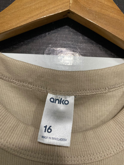 ANKO |S| BUST 15| A66| BEIGE RIBBED TANK TOP
