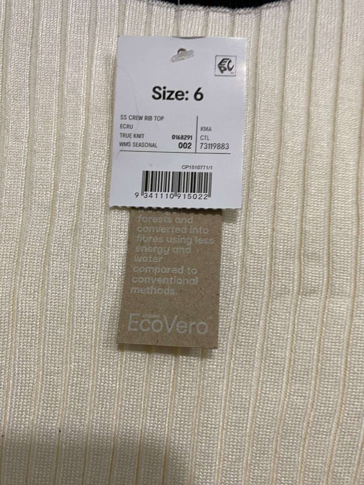 ANKO |XS| BUST 11| A66| BEIGE CONTRAST-TRIM RIBBED  SHORT-SLEEVE TOP