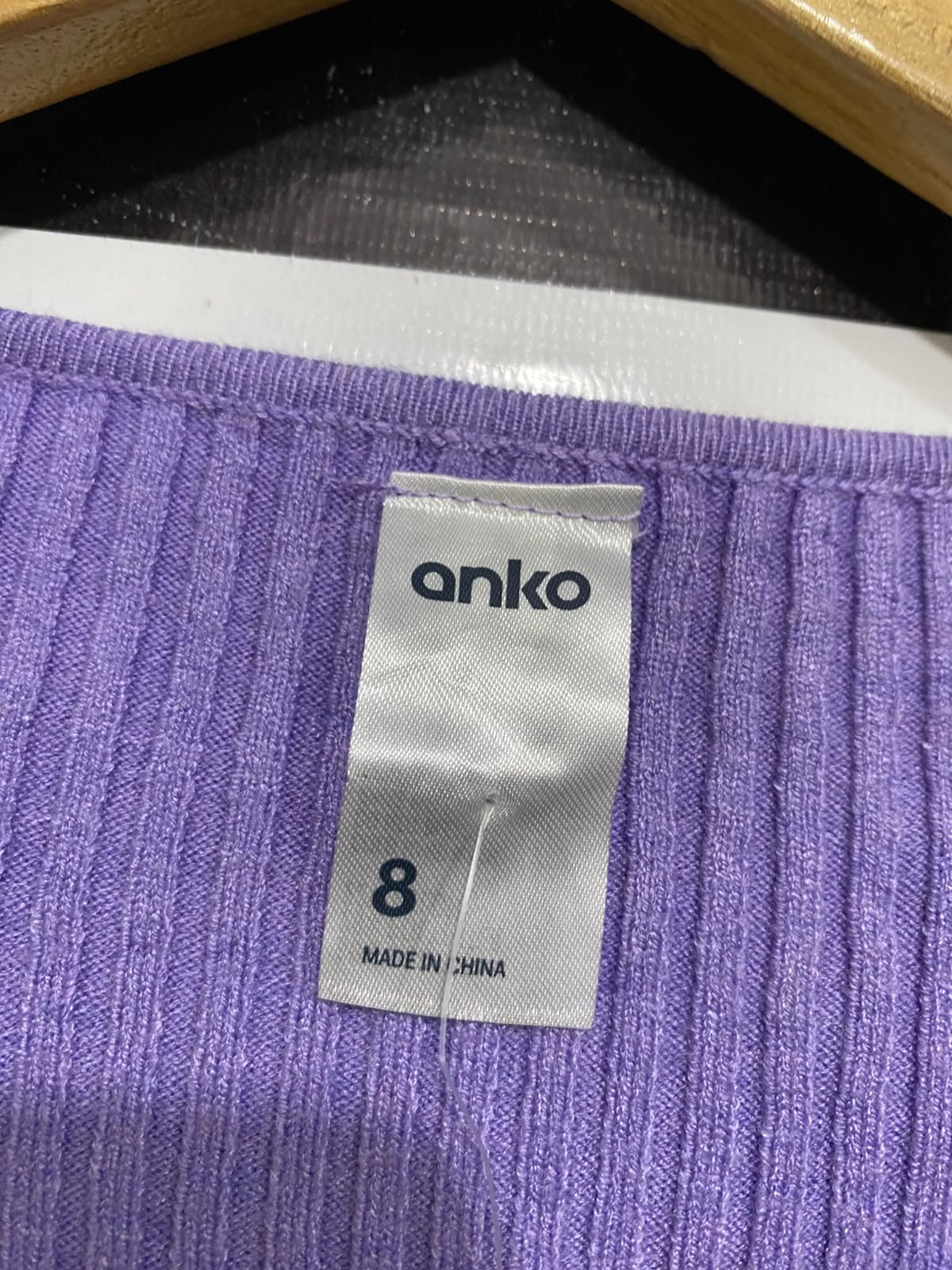 ANKO |XS| BUST 13| A66| PURPLE BUTTON-UP RIBBED LONG-SLEEVE CROP CARDIGAN