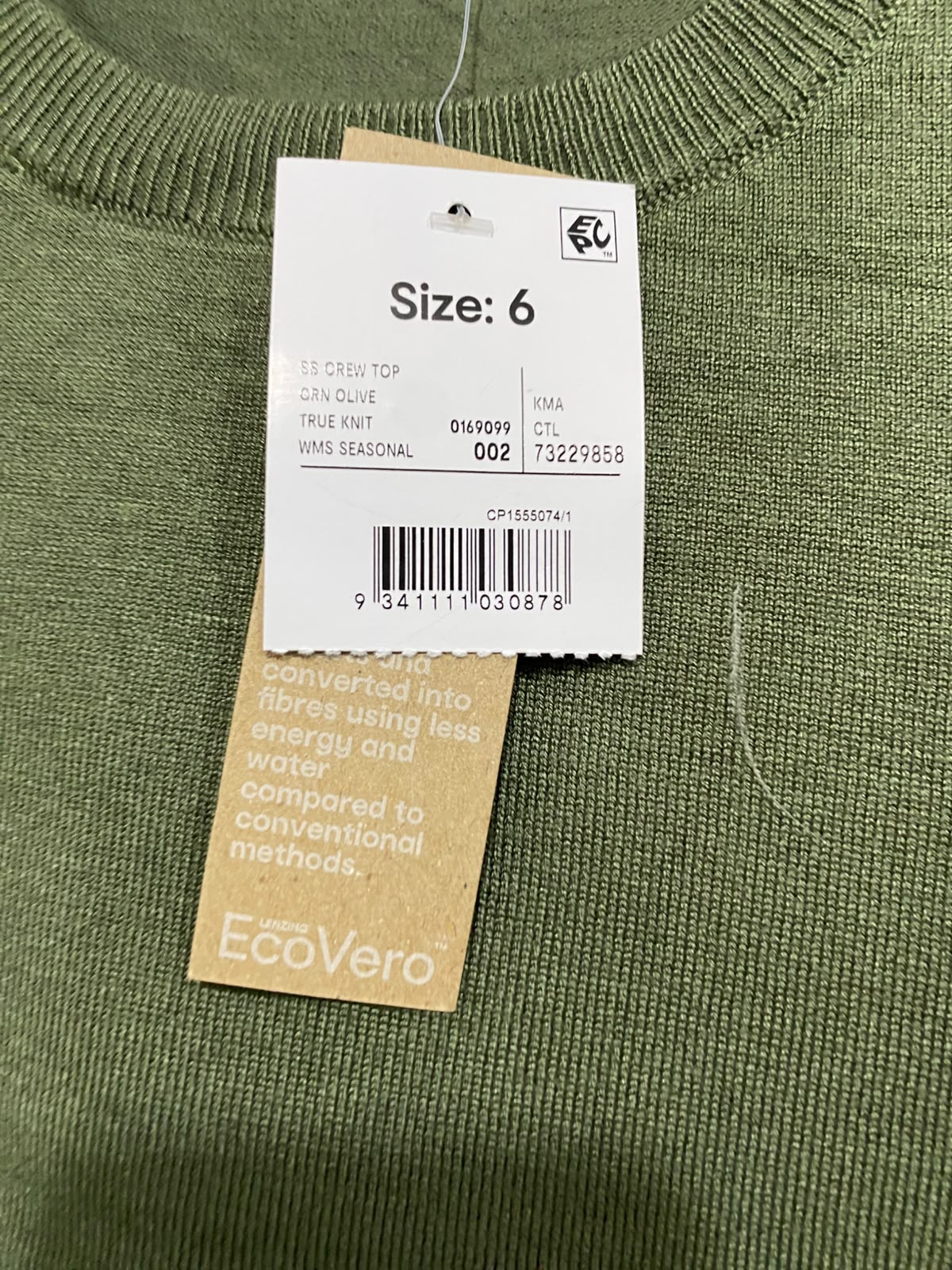 ANKO |XS| BUST 14| A66| OLIVE GREEN SCOOP NECK  SHORT-SLEEVE TOP
