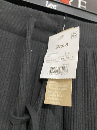 ANKO |S| WAIST 26| A66| BLACK WIDE-LEG RIBBED  PANTS