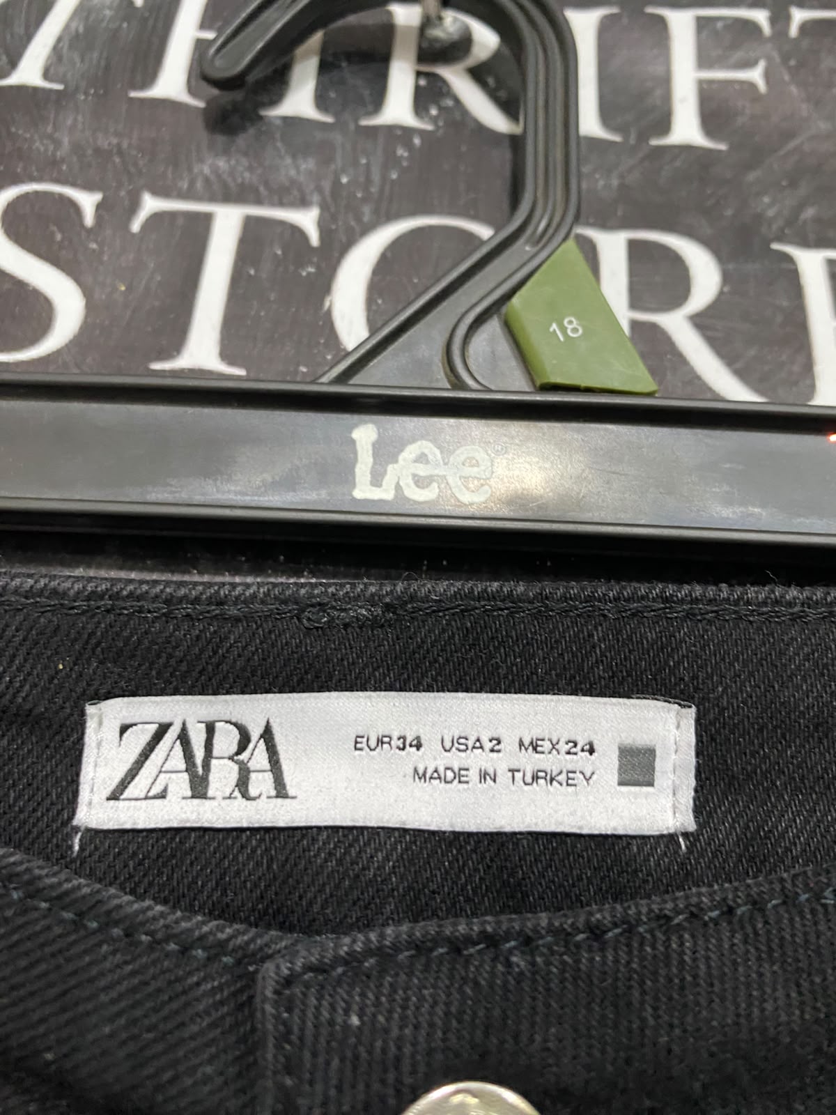 ZARA |S| WAIST 26| A66| BLACK HIGH-RISE TAILORED  DENIM TROUSERS