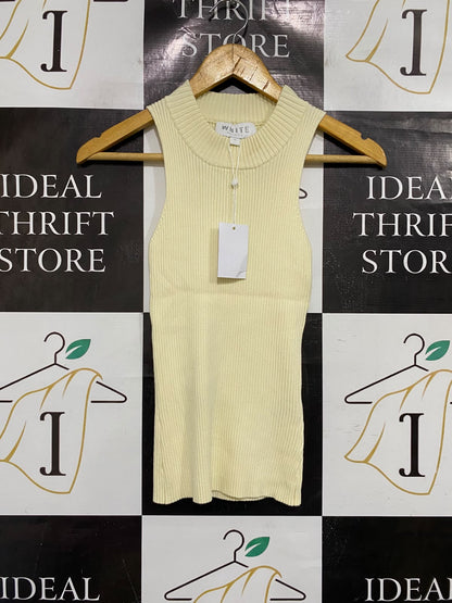 WHITE BY FTL |M| BUST 10| A66| WHITE MARKET CREWNECK RIBBED TANK TOP