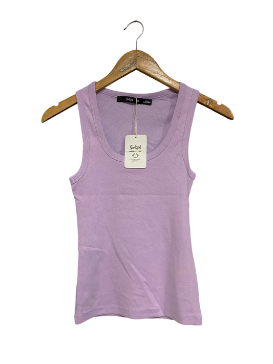SPORTS GIRL |XXS| BUST 12| A66| LAVENDER AUSTRALIAN COTTON RIBBED TANK TOP