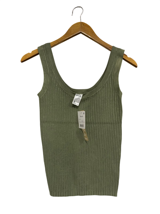 ANKO |S| BUST 13| A66| OLIVE GREEN RIBBED TANK TOP