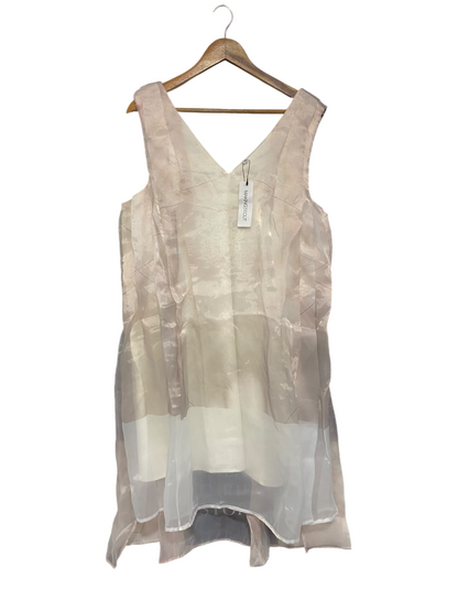 MAKING THE CUT |L| BUST 21| A67| MAKING THE CUT BLUSH PINK SHEER LAYERED SLEEVELESS DRESS
