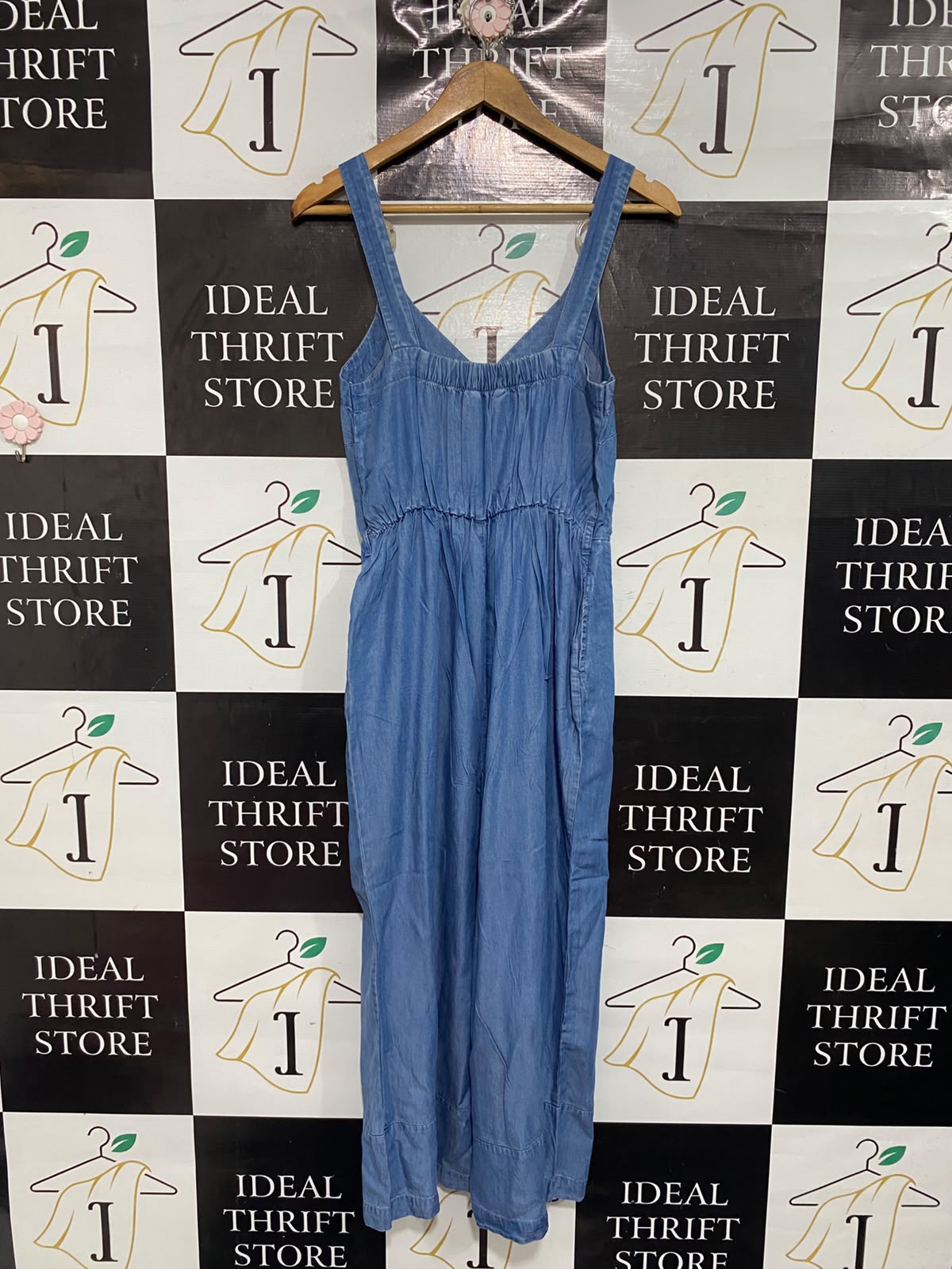 F&F |S| BUST 16| A67| CASUAL BLUE LIGHTWEIGHT DENIM CAMI JUMPSUIT