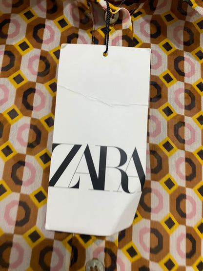 ZARA |L| BUST 20| A67| GEOMETRIC PRINT TIERED BUTTON-DOWN MAXI SHIRT DRESS