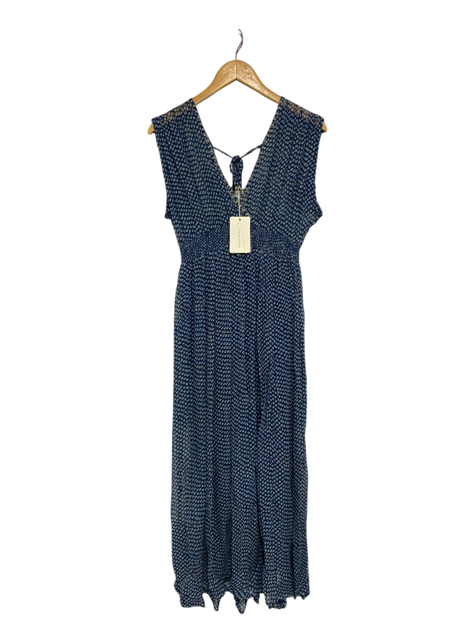 MAISON HOTEL |S| BUST 18| A67| NAVY BLUE POLKA DOT PRINT SLEEVELESS MAXI DRESS
