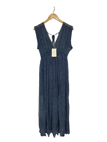 MAISON HOTEL |S| BUST 18| A67| NAVY BLUE POLKA DOT PRINT SLEEVELESS MAXI DRESS